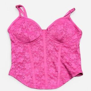 No Boundaries pink lace corset top